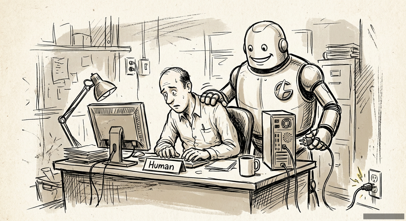 Editorial illustration for: “AI Augmentation” Is the Most Insidious Lie in Tech
