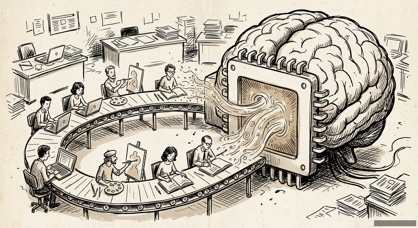 Editorial illustration for: AI's Real Product Isn't the Model. It's You.