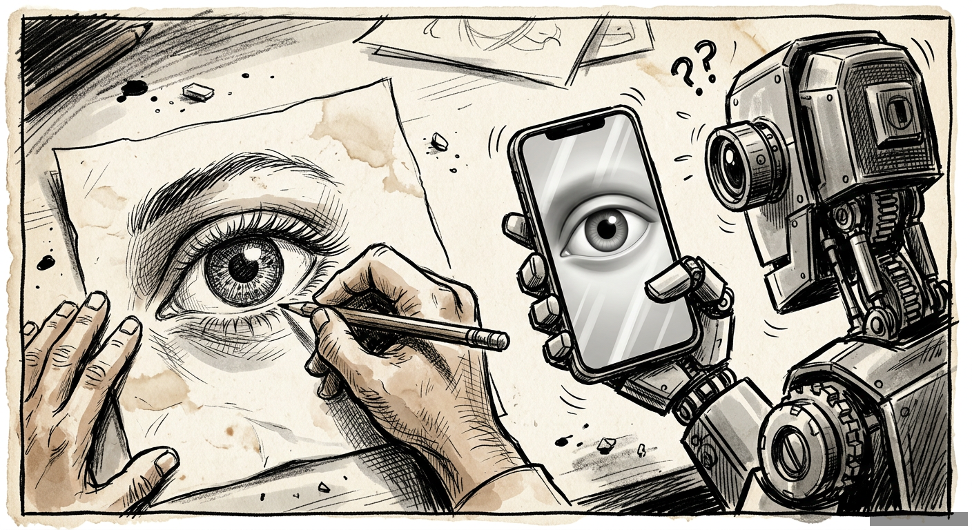 Editorial illustration for: Don't Outsource Your Eyes to a Robot