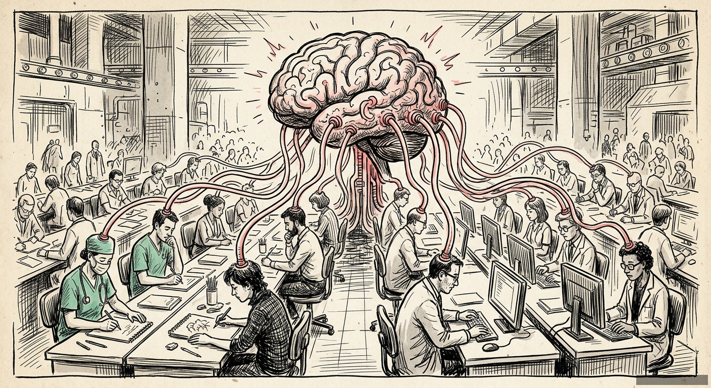 Editorial illustration for: The AI Isn't the Product. You Are.