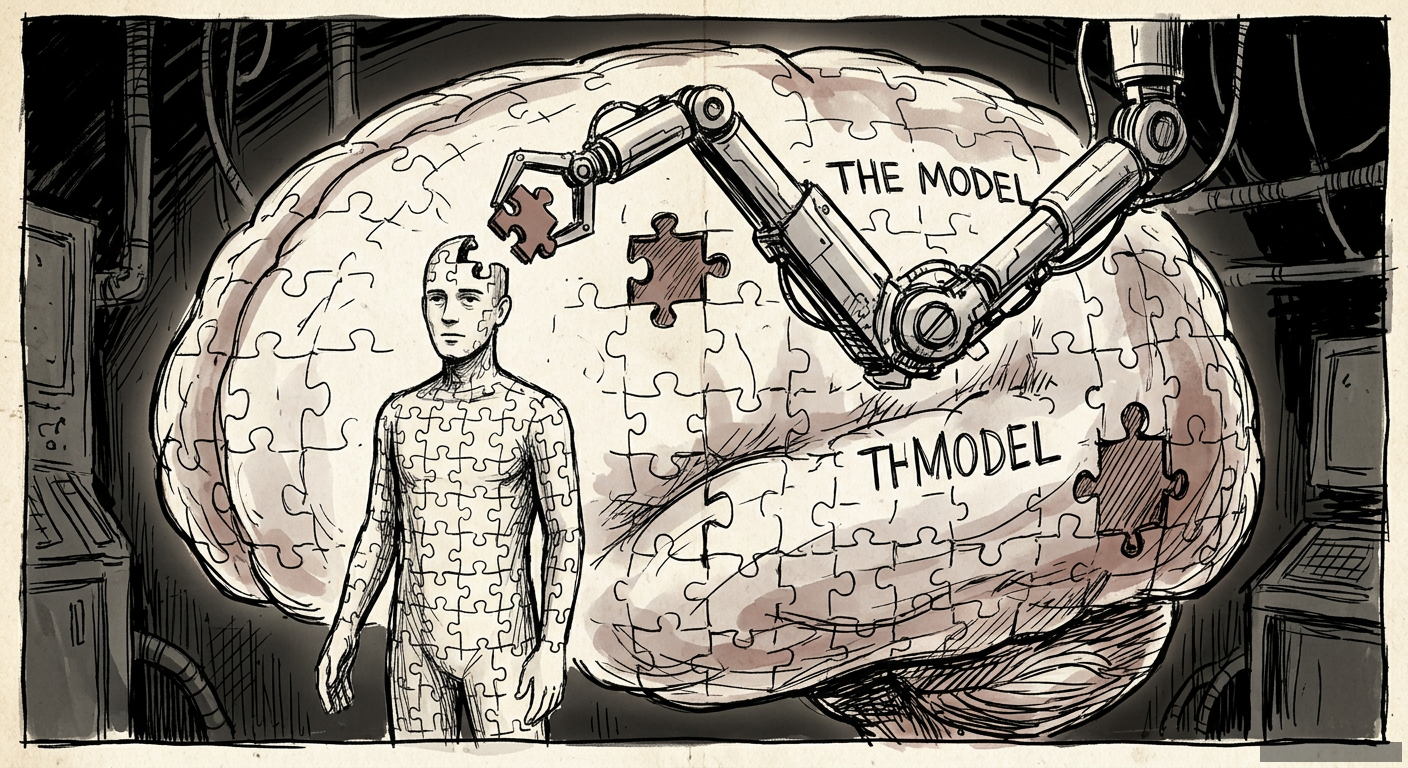Editorial illustration for: The AI Model Isn't the Product. You Are.