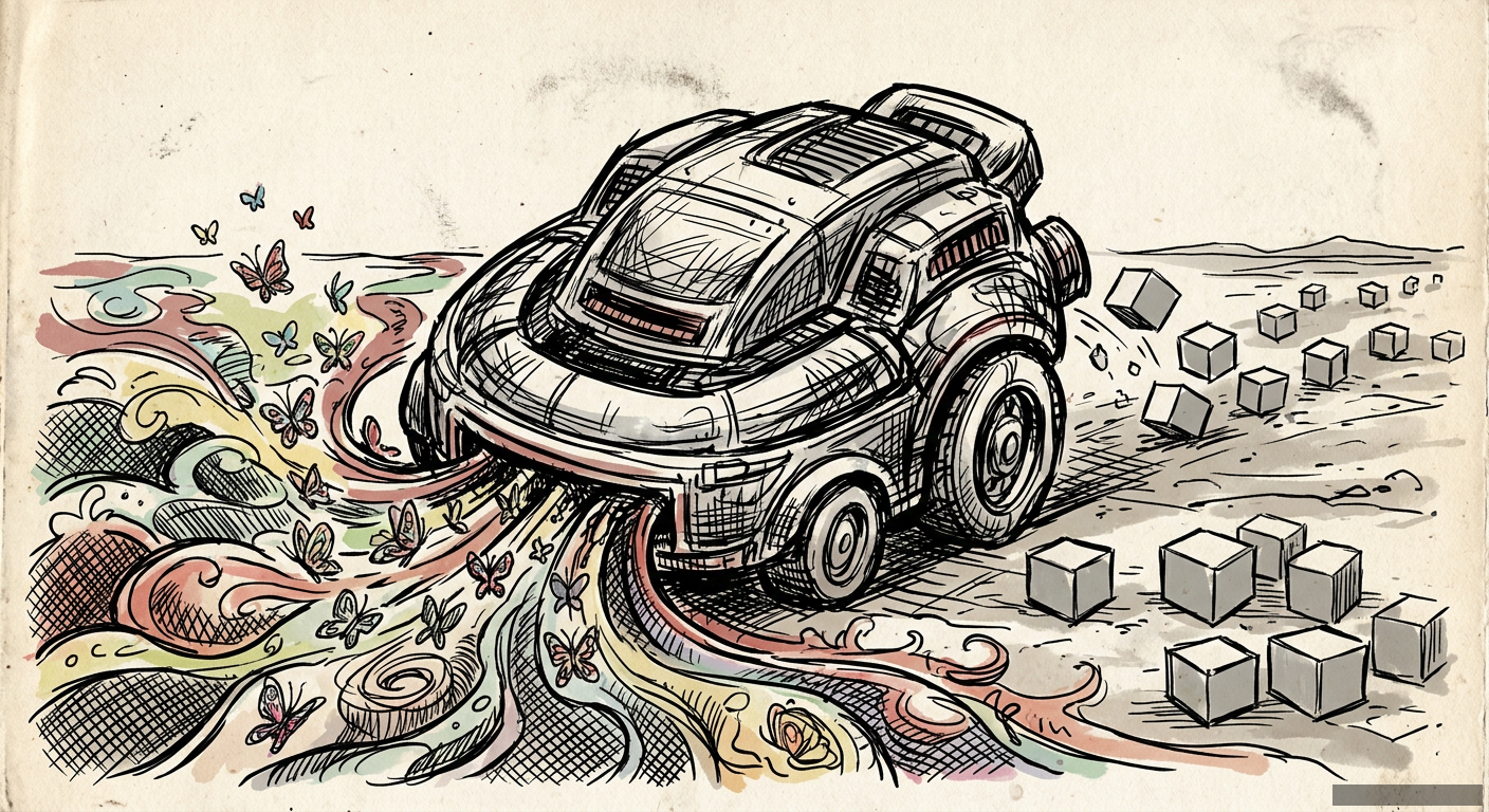 Editorial illustration for: The AI Plagiarists Are Devouring the Web