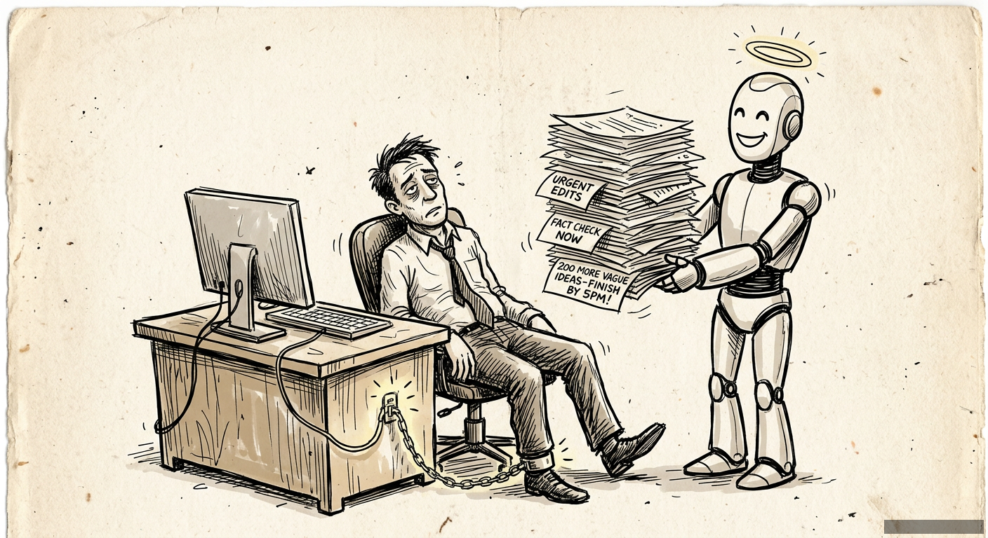 Editorial illustration for: The AI Productivity Boost That Secretly Doubled My Workload