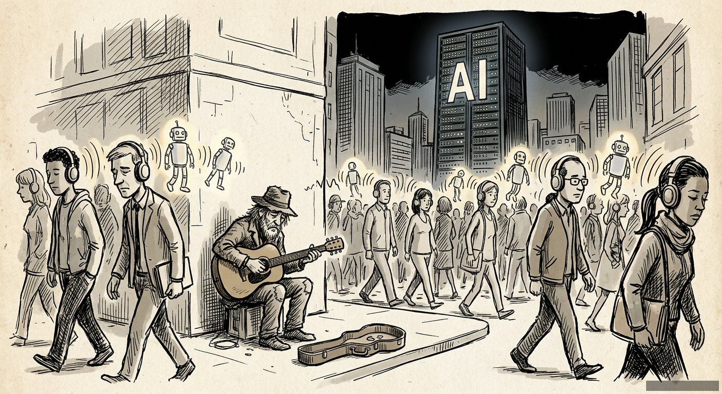 Editorial illustration for: The Muzak-ification of Everything