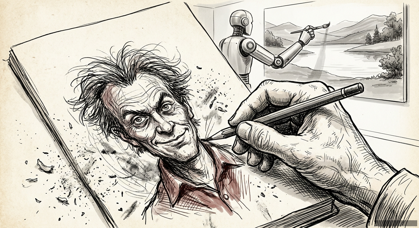 Editorial illustration for: Your AI 'Art' Is an Empty Spectacle
