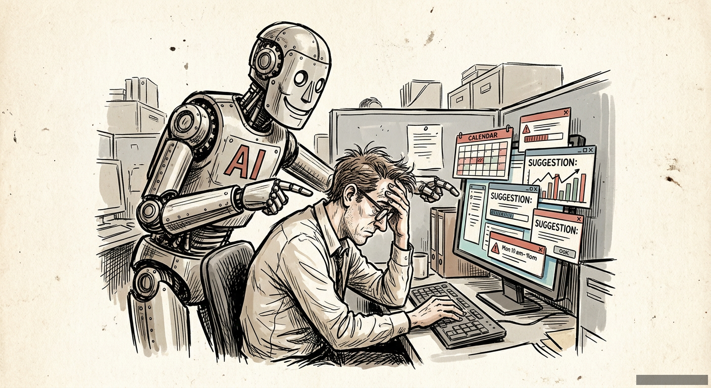 Editorial illustration for: Your AI 'Assistant' Is Actually Your New Micromanager