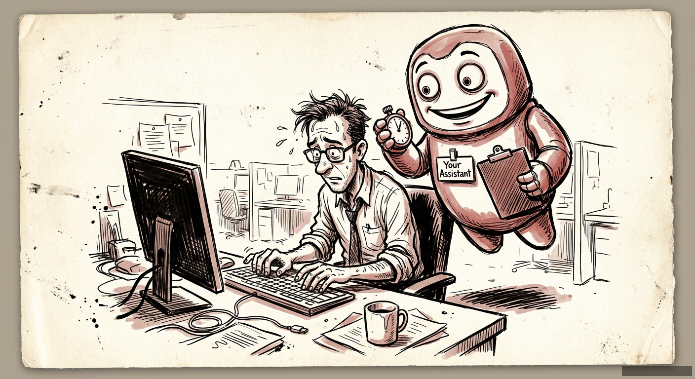 Editorial illustration for: Your AI 'Assistant' Isn't Your Helper. It's Your New Boss.