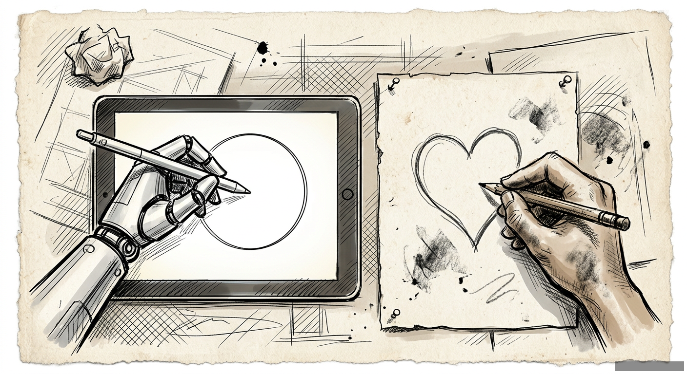 Editorial illustration for: Your Brain on 'Generate': We're Losing More Than Just Doodles