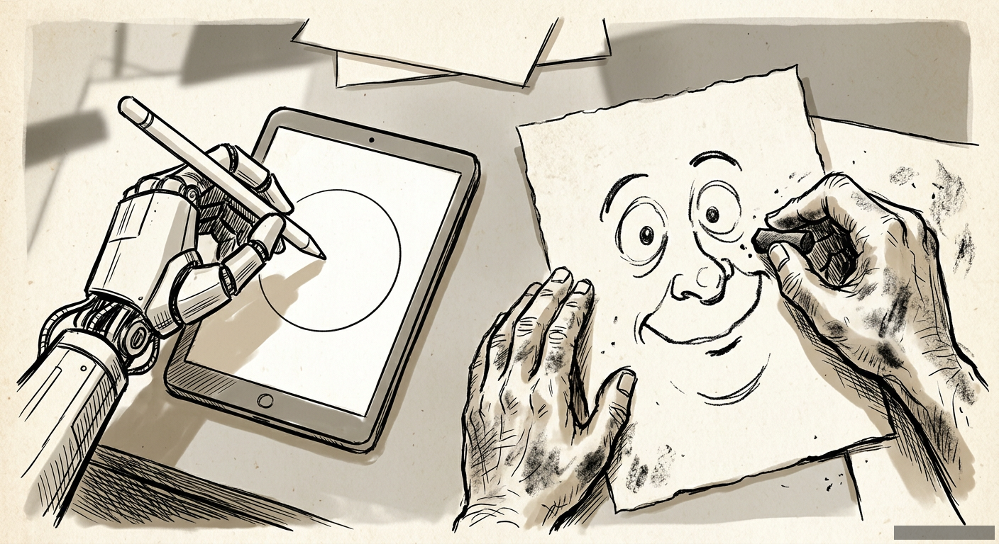 Editorial illustration for: Your Hand Is a Thinking Tool. Don’t Outsource It.