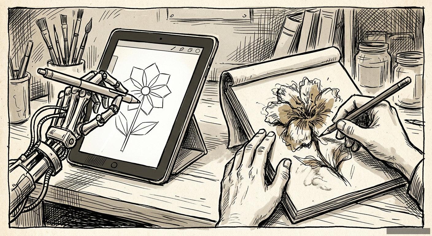 Editorial illustration for: Your Hands Are the Best AI