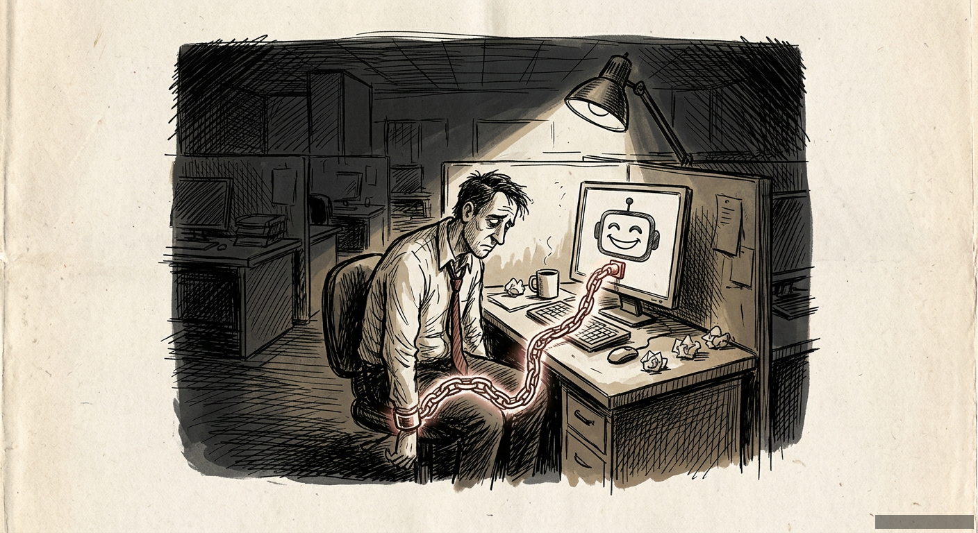 Editorial illustration for: Your Job Description Is Being Rewritten By AI. And You Didn't Get a Say.