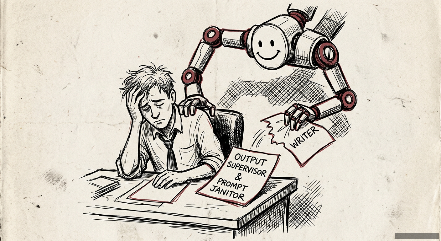 Editorial illustration for: Your Job Is Being Rewritten By AI. You Didn’t Get a Say.