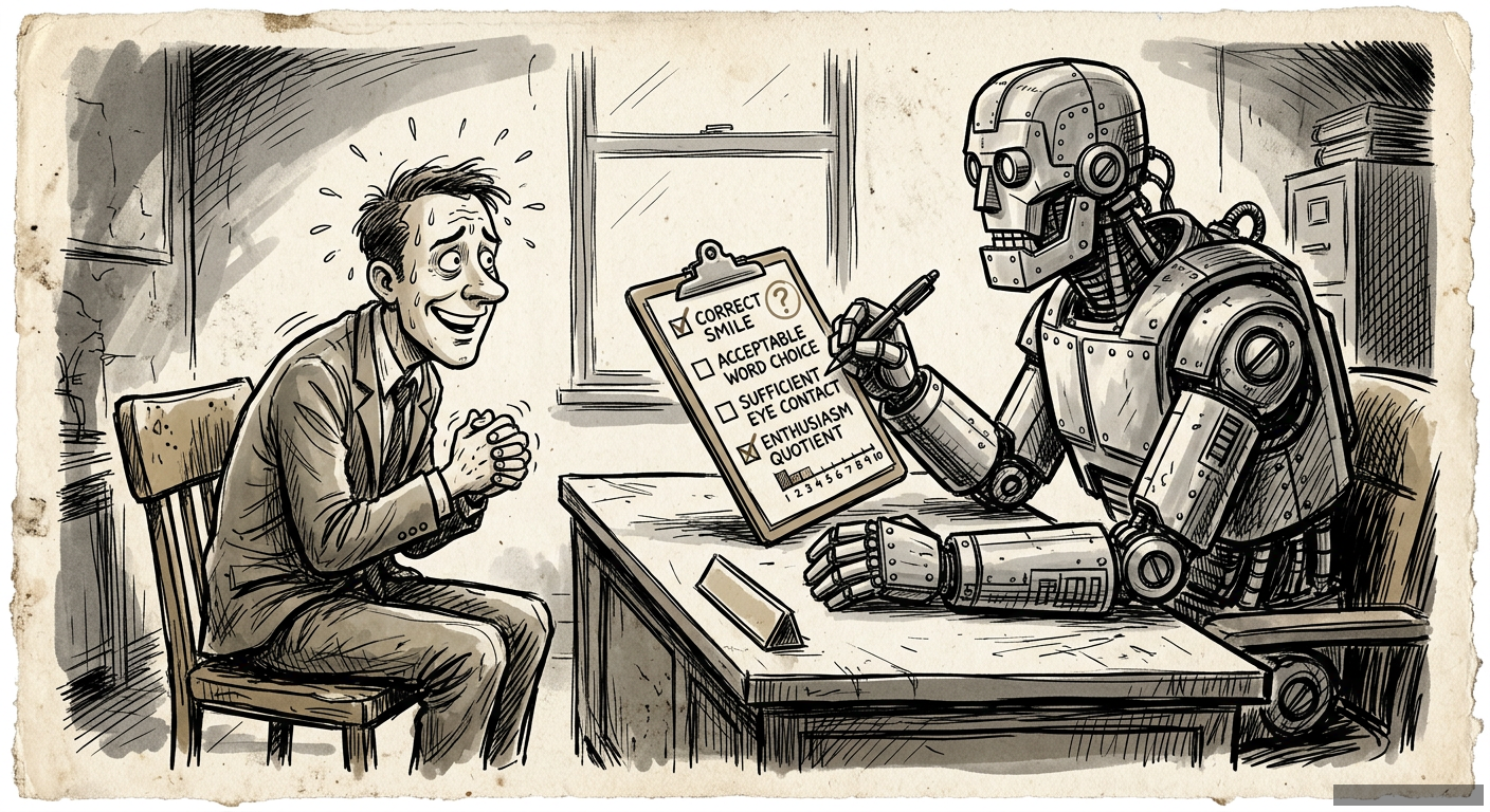 Editorial illustration for: Your Resume Is Just the First Sacrifice to the Algorithm